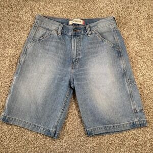Levis Carpenter Denim Shorts Y2K Mens Relaxed Fit Size 32 Blue Utility 366406324